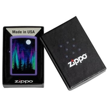 Zippo aansteker Norhern Lights Design paars