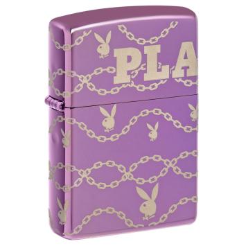 Zippo aansteker Purple Playboy Design. Zijkant