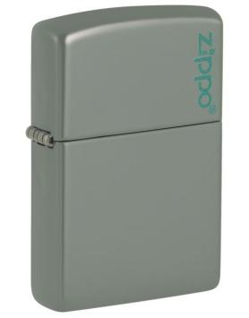 Zippo aansteker Sage with Zippo logo zijaanzicht