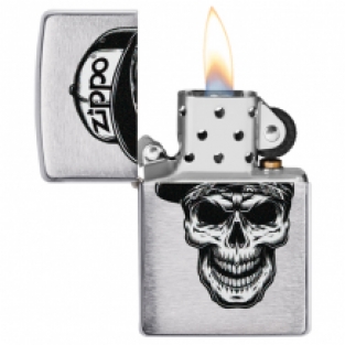 Zippo aansteker Skull in Cap open