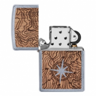 Zippo aansteker Woodchuck Compass open