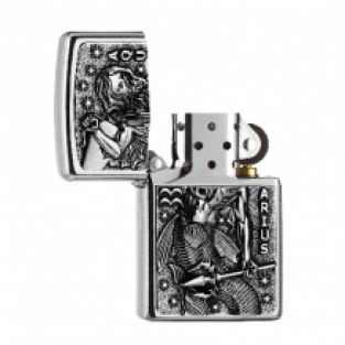 Zippo aansteker Zodiac Aquarius open