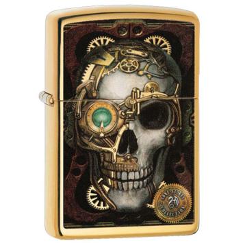 Aansteker zippo anne stokes skull with wheels