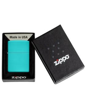 Zippo aansteker Regular Flat Turquoise verpakking