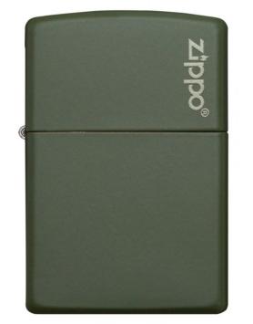 Zippo aansteker Green Matte with Logo