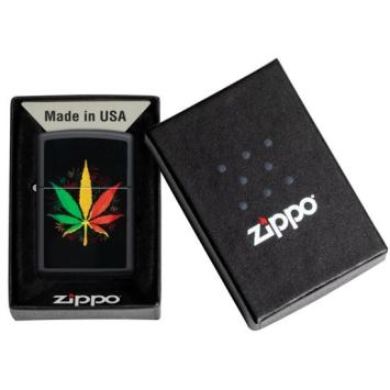 Zippo aansteker Rasta Cannabis Design verpakking