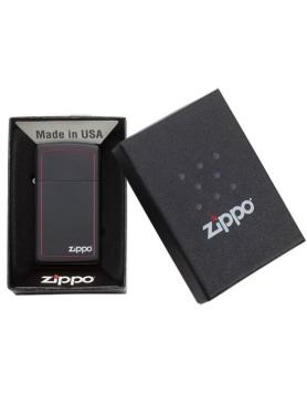 Zippo aansteker Slim Black Matte Zippo Border verpakking